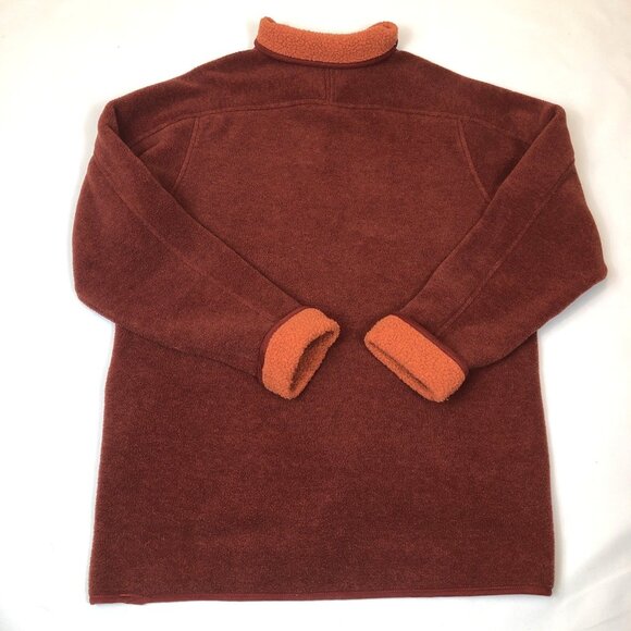 LL Bean Womens Red Cardigan Style Sherpa Fleece Button Front Jacket Small 0HH91 - Picture 5 of 7